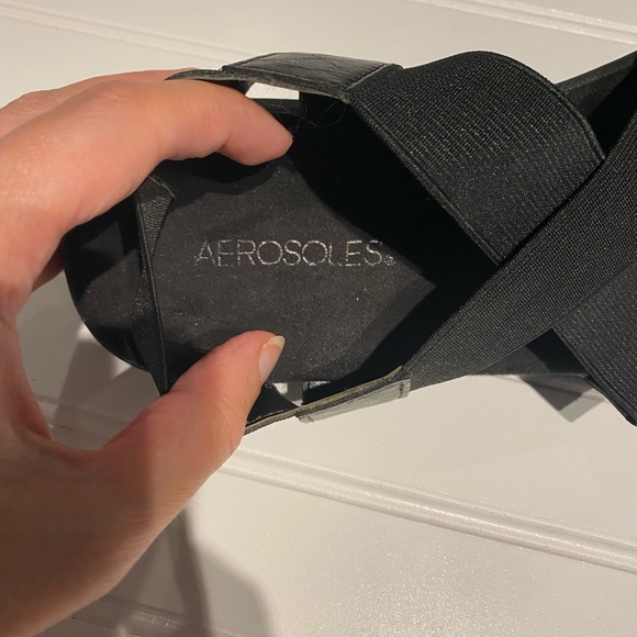 Aerosoles Black Sandals Orthopedic Size 10 Wide Women Comfortable Supportive - Picture 7 of 8